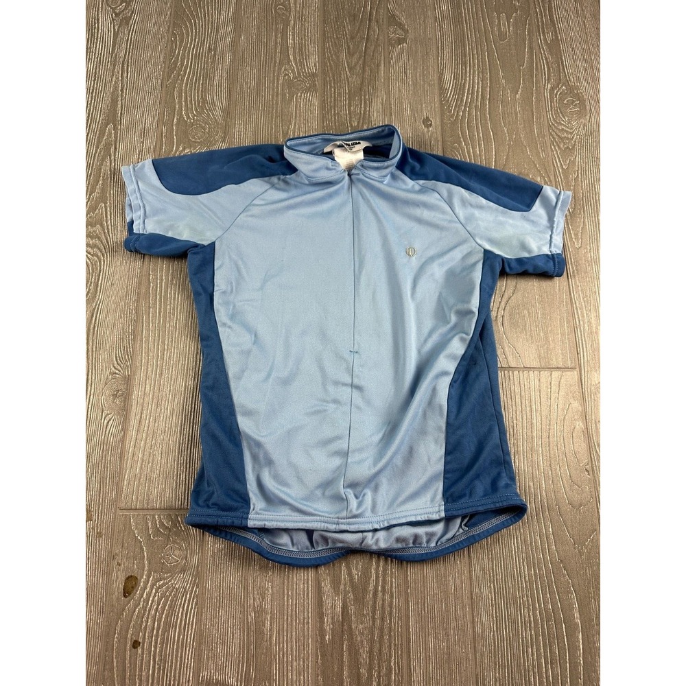 Pearl Izumi Cycling Jersey Blue Womens Large Short Sleeve Full Zip Pockets